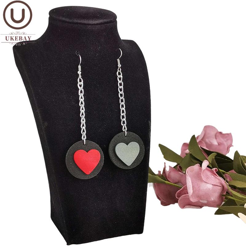 

Dangle & Chandelier UKEBAY Two Colors Drop Earrings Women Long Statement Earring Wood Jewelry Ethnic Handmade Wooden For Party Wedding