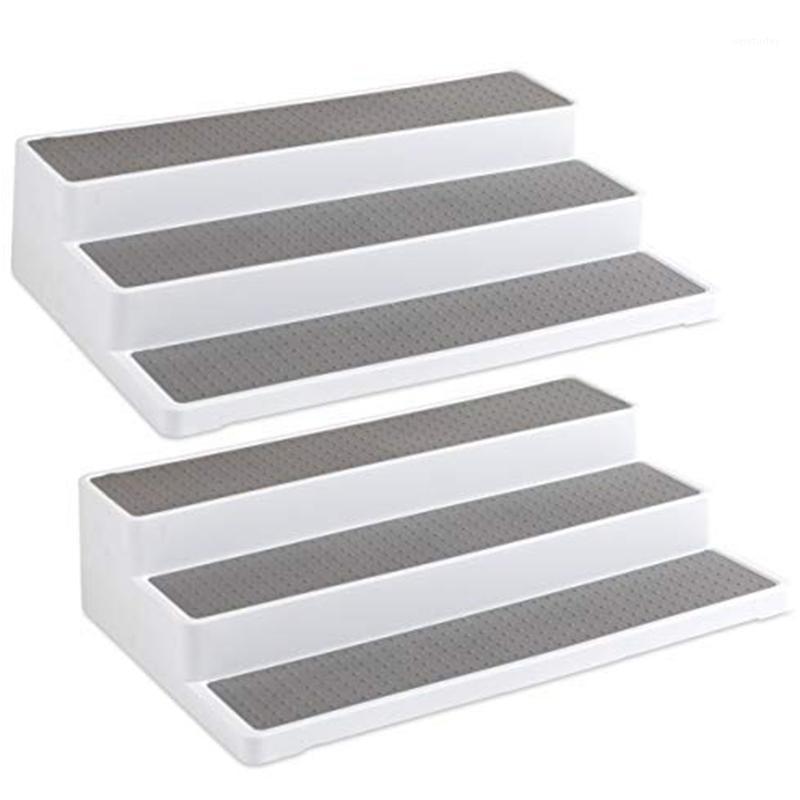 

3-Layer Stepping Rack 2 Pack - Modern Design Waterproof and Non-Slip Rack Kitchen Storage Box for Sideboards or Countertops1