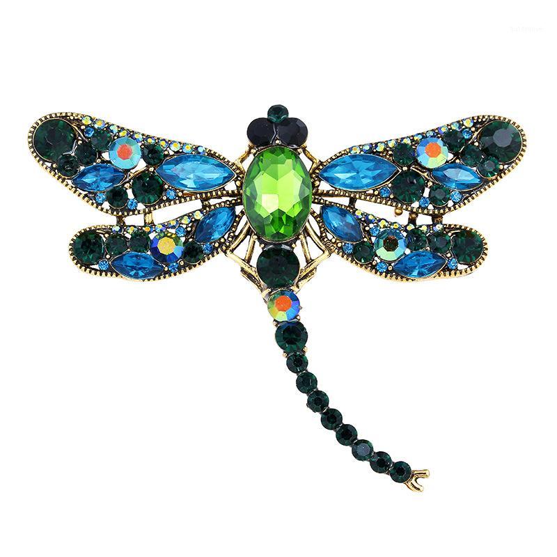

Assorted Colors Crystal Rhinestones Large Dragonfly Brooch Pins for Women1