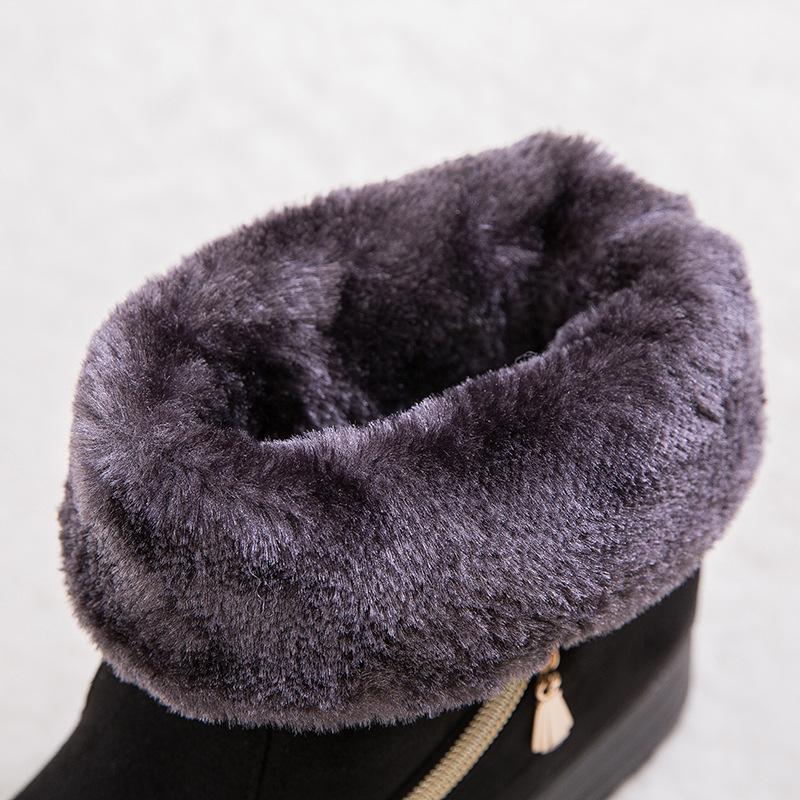 

New Winter Warm Women's Snow Boots Side Zipper Suede Leather 43 Size Low Heel Casual Women's Shoes Ankle Boots for Women1, Red