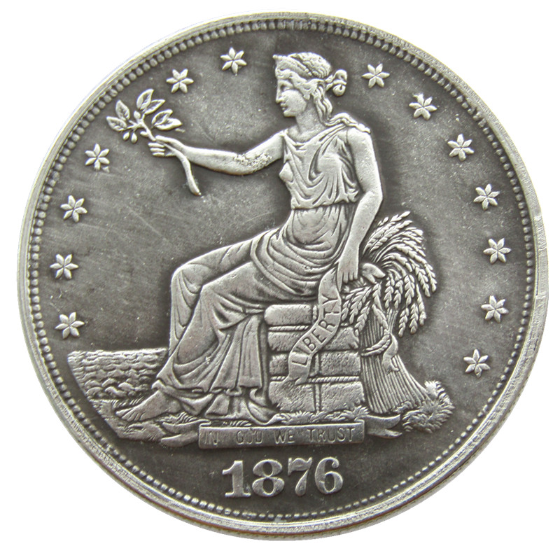 

90% Silver US Trade Dollar 1876-P-S-CC NEW/OLD COLOR Craft Copy Coin Brass Ornaments home decoration accessories