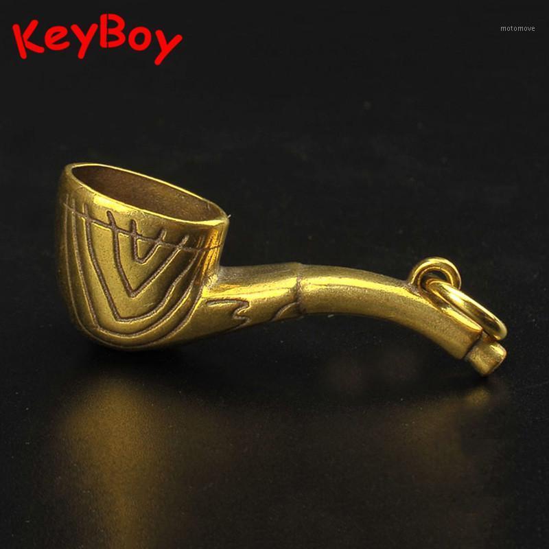 

Vintage Brass Tobacco Pipe Keyrings Pendants Metal Copper Smoking Men Car Key Chain Hanging Jewelry Keychains Gifts for Friends1