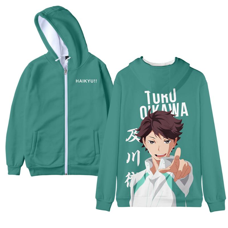 

Zipper Sweatshirts 3D Print Haikyuu Hoodies Men Women Hip Hop Harajuku Hooded Streetwear Long Sleeve Plus Size Men's Hoodies, E21534