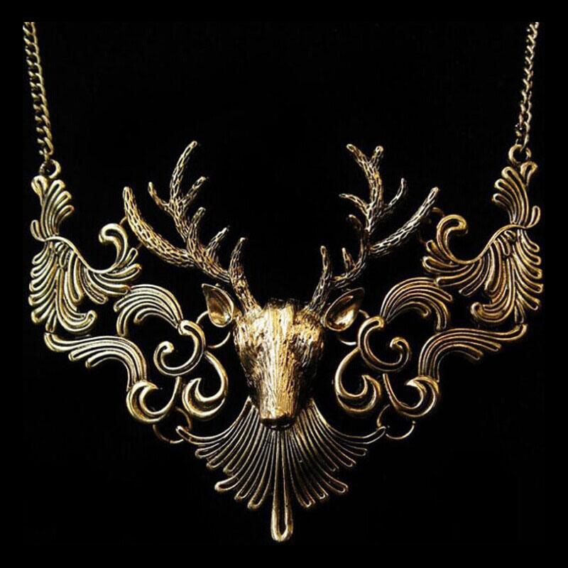 

European and American fashion restoring ancient ways Big elk fake collar collar bone chain