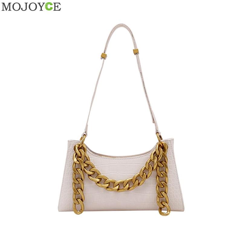 

Fashion Solid Color Handbag Totes Women Alligator Pattern PU Leather Casual Travel Shoulder Underarm Purse Portable Top-handle, White