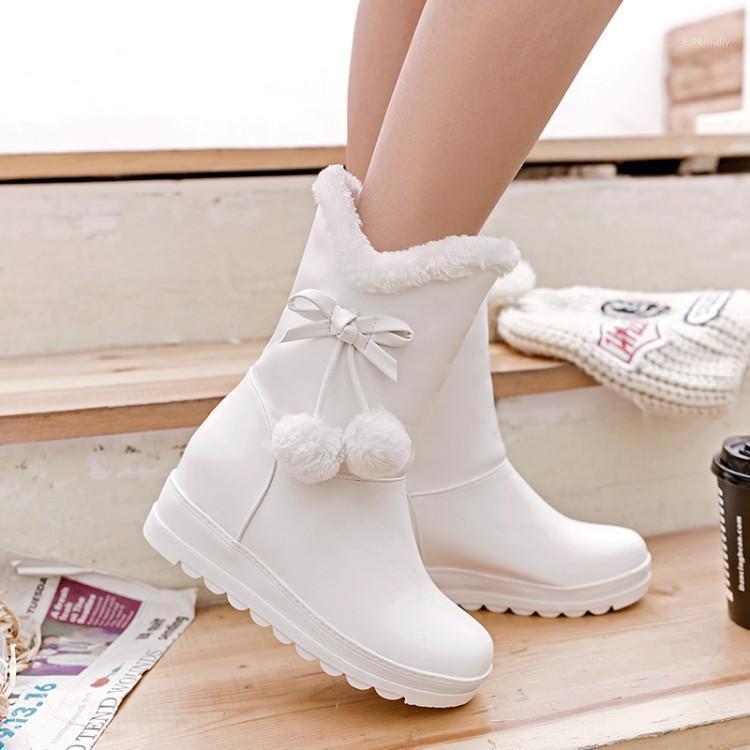 

Women's Rubber Boots Shoes Winter Footwear Round Toe Flat Heel Booties Ladies Low Heels booties Rain Padded Mid Calf1