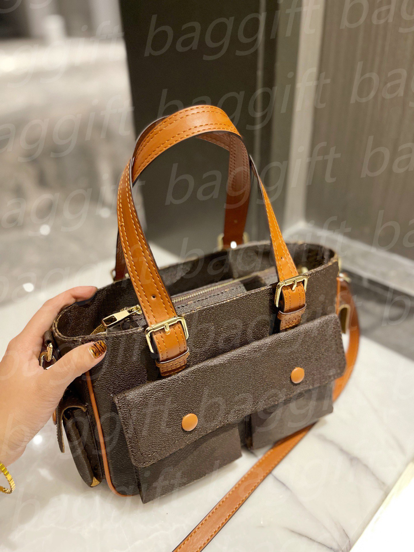 

Multiplicity Reclo Shoulder Bag Ladies handbag Women Brown flower Purse Wallet Leather Strap Crossbody Tote 2 pocket Luxurys Designer Classical Shoulder Bags 27 19, No bag;for balance fees