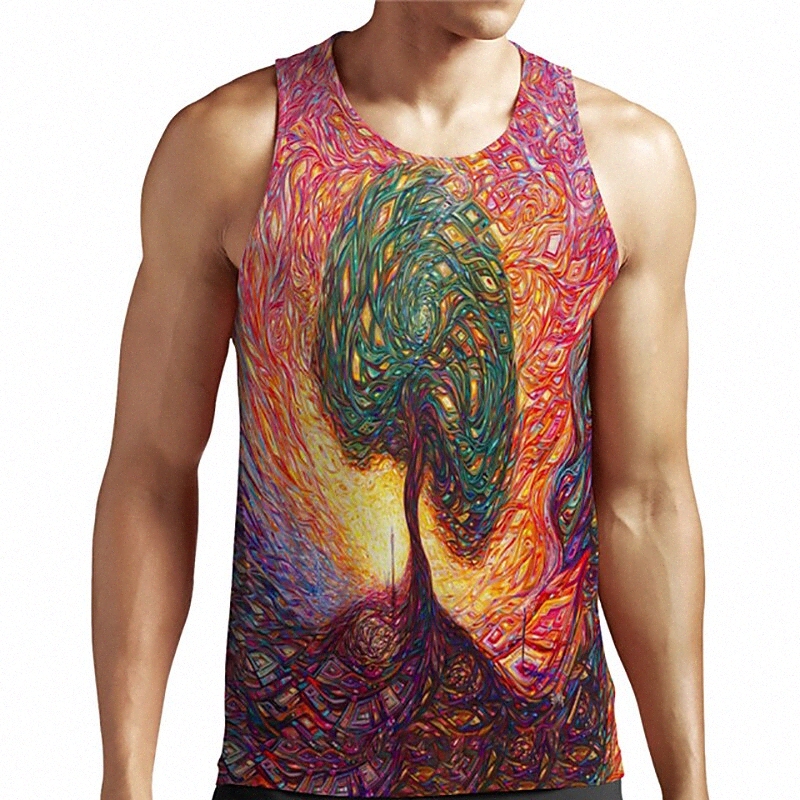 Men's Unisex Tank Top Undershirt 3D Print Abstract Graphic Prints Plus Size Round Neck Casual Daily Print Sleeveless Tops Basic Designer Big an