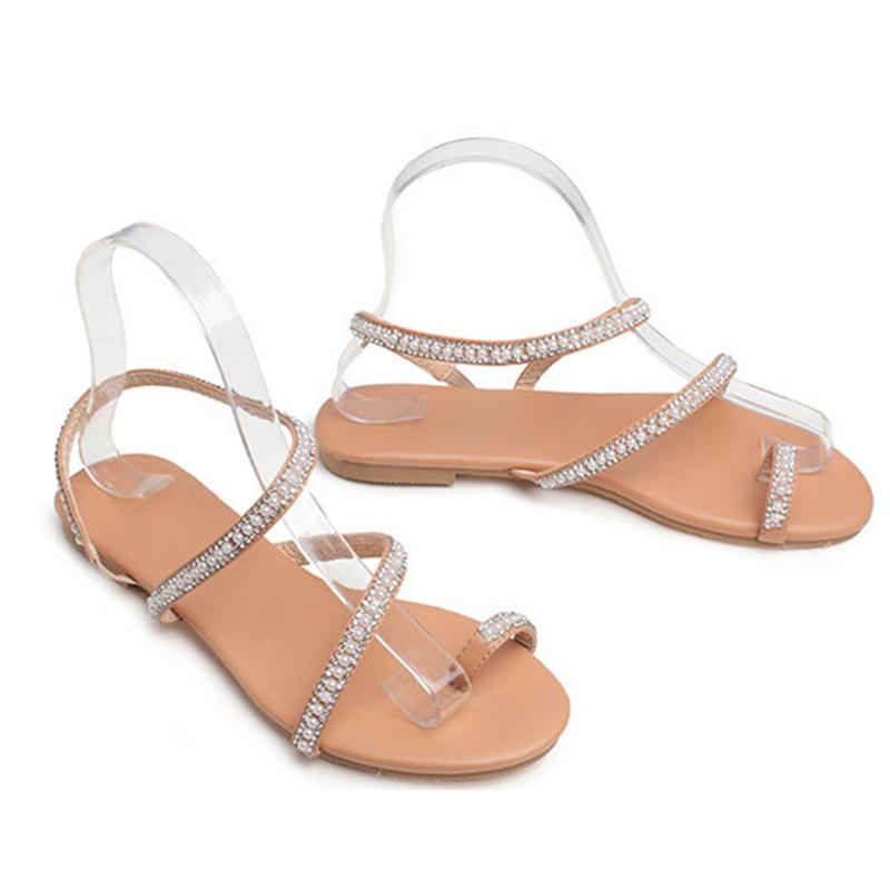 

Women Beach Sandals Fashion Glitter Slippers Flat Shoes High Quality Big Size Casual Daily Summer Design Sandals, Brown