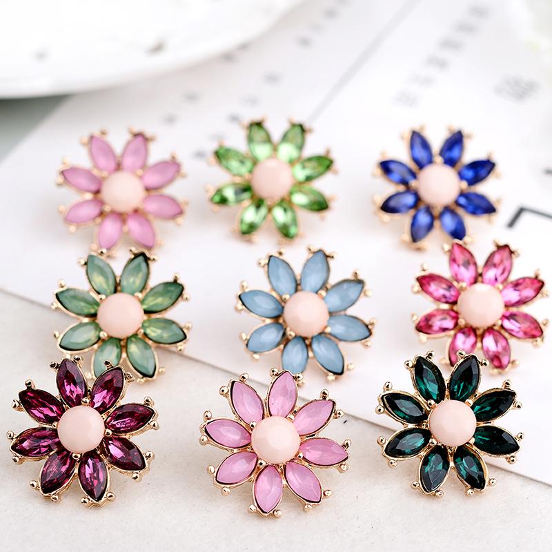 

LUBOV Unique Symmetrical Acrylic Opal Stone Stud Earrings Woman Personality Statement Flower Earrings Gift Jewelry for Girls