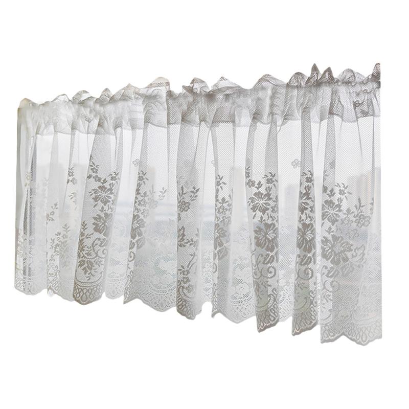

1 Sheet Delicate Half Curtain Window Short Curtain Blackout for Home, White