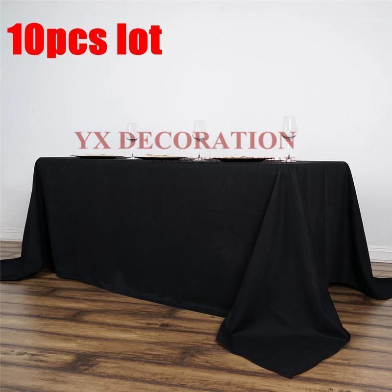 

10pcs Sold Polyester Rectangular Tablecloth Banquet Event Table Cloth Cover For Wedding Christmas Decoration Decoration1, White