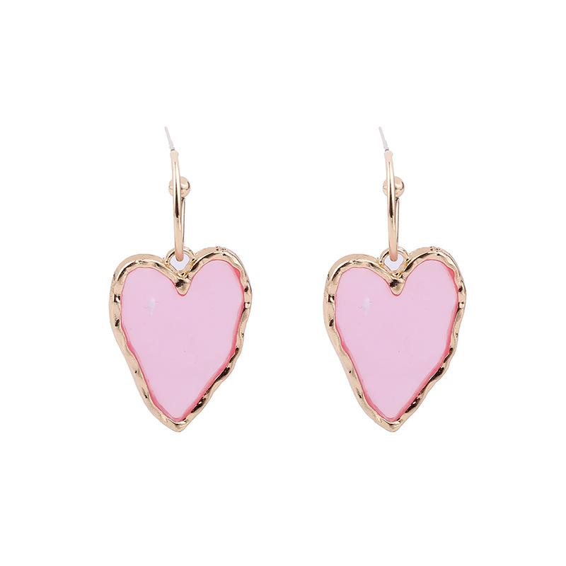 

2020 New Gold Love Heart Neon Candy Acrylic Minimalist Earrings Trendy Korean Fashion Chic Women Party Lover Jewelry Wholesale