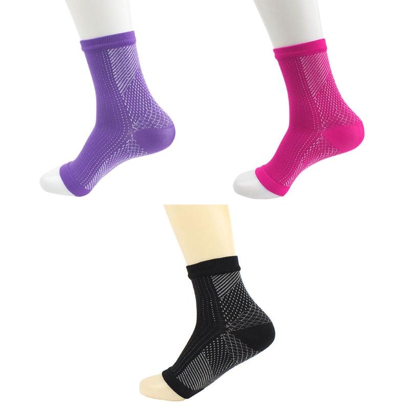 

Women Men Anti Fatigue Open Toe Pilates Compression Short Sports Socks Yoga Gym Fitness Ankle Sleeve Arch Support Pain X5XD, Red