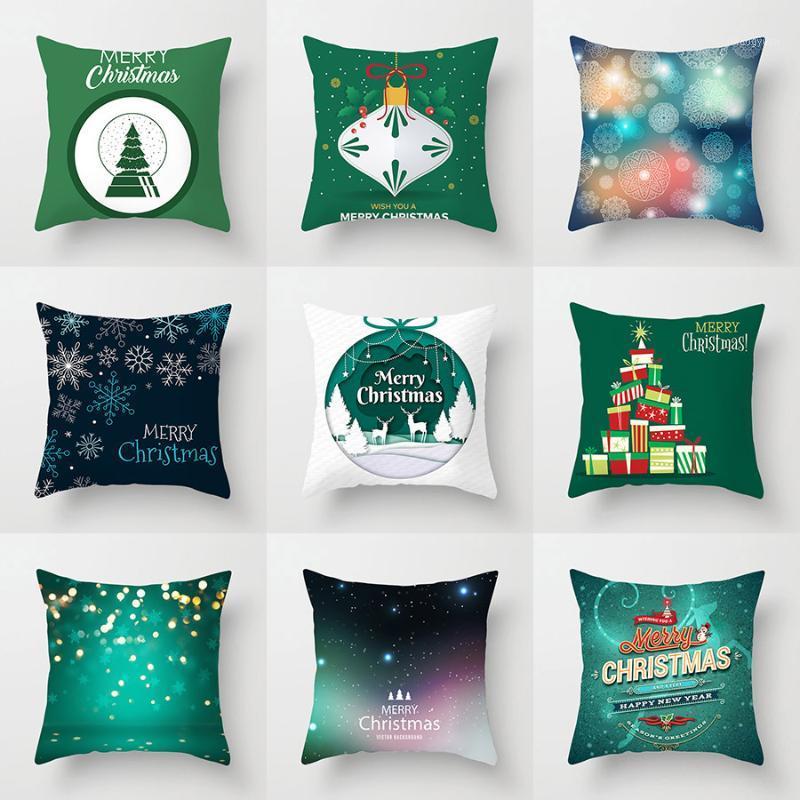 

Merry Christmas Cushion Cover Christmas Decoration Pillowcase Santa Claus Polyester Throw Pillow Case Cover kerstmis navidad1