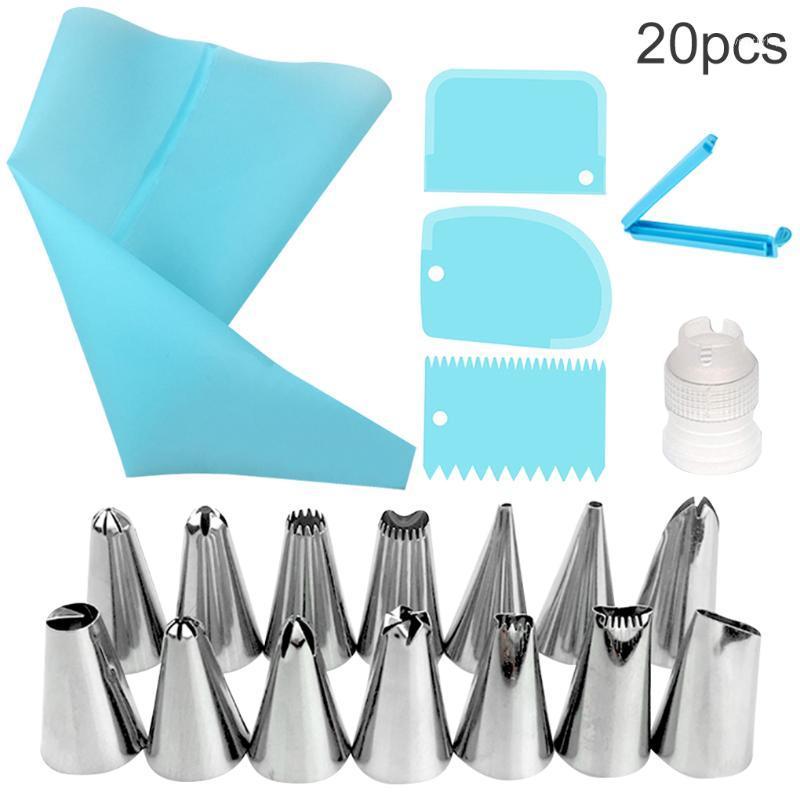 

20pcs Reusable Cake Baking Set Portable Baking Pastry Accessories Kitchen Cooking Scraper Tools1