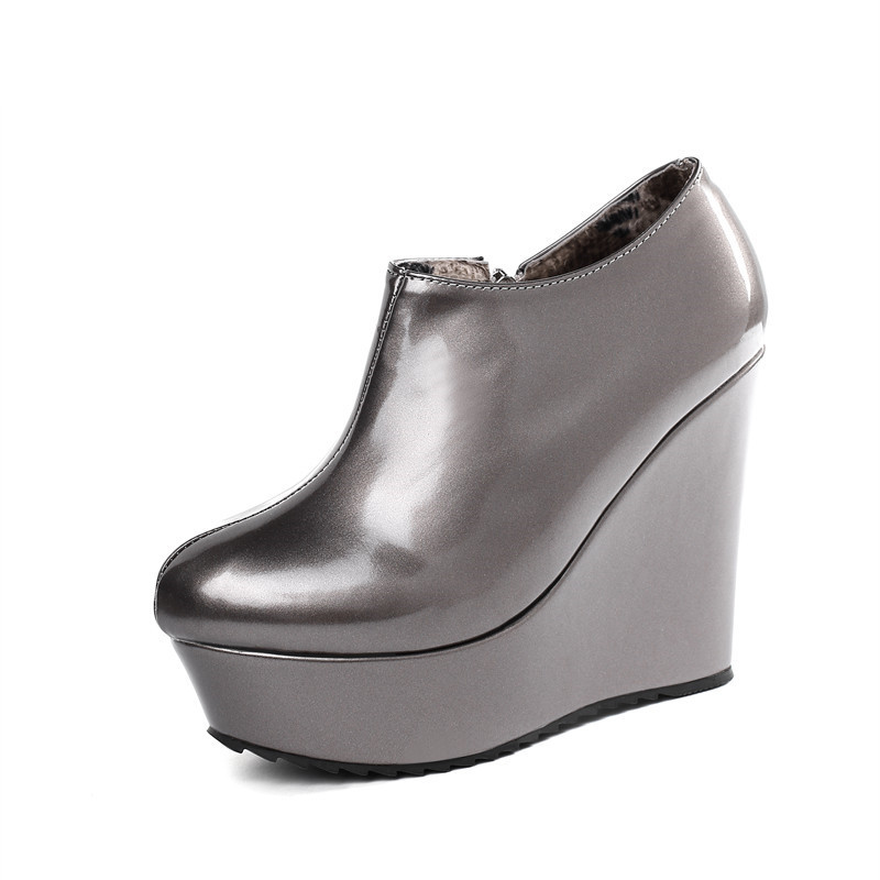 

New autumn winter ankle short sexy toe-round platform 12cm ladies'heels women's boots 3233, Sylvie