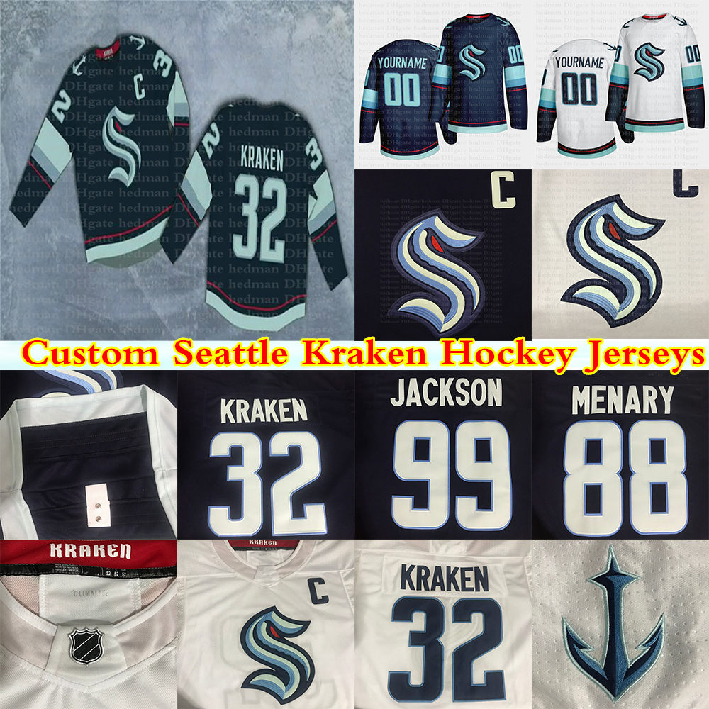 

Custom Season Seattle Kraken Jersey 5 Mark Giordano 52 Luke Henman 37 Yanni Gourde 13 Brandon Tanev Mens Kids Womens Hockey Jerseys, White kids