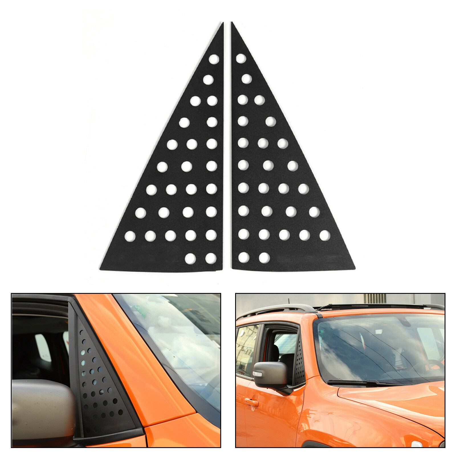 Couverture décorative de garniture de verre de Triangle avant de fenêtre de voiture d'alliage d'aluminium pour Jeep Renegade 2016 + accessoires e
