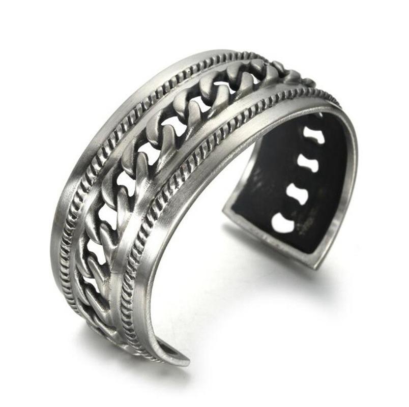

Stainless Steel Link Chain on Hand Mens Accessories Charm Bangles For Men