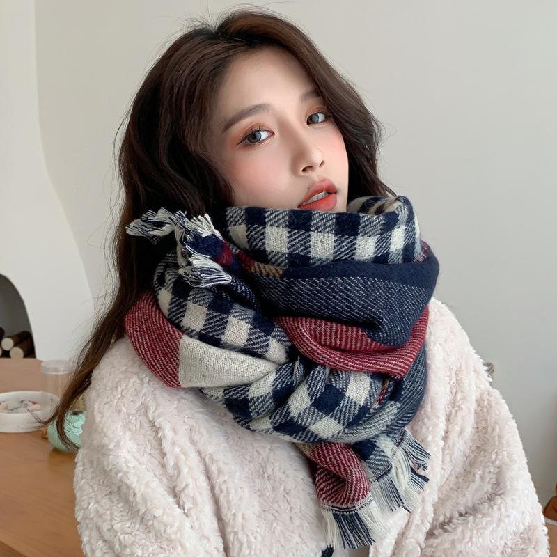 

Autumn and winter selling British plaid cashmere scarf fashion warm Korean shawl Japanese style joker scarf women