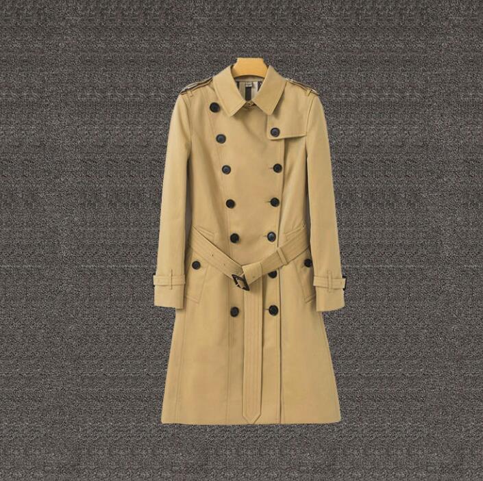 

Autumn spring ladies Double-breasted trench coat for women long sleeves coats womens female overcoat woman british style khaki, Beige
