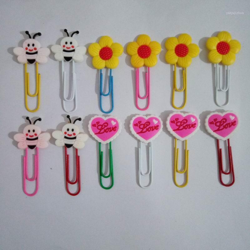 

1000PCS Novel Kawaii Silicone Book Mark Paperclip Bookmarks Stationery Metal Clip Kids Gift Random Mixed1