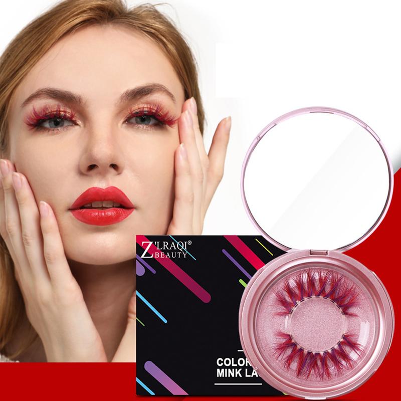 

9D Mink Colored False Eyelashes Handmade Thick Colorful Fake Eyelashes Soft Fluffy Lashes Extension Wholesale Mink