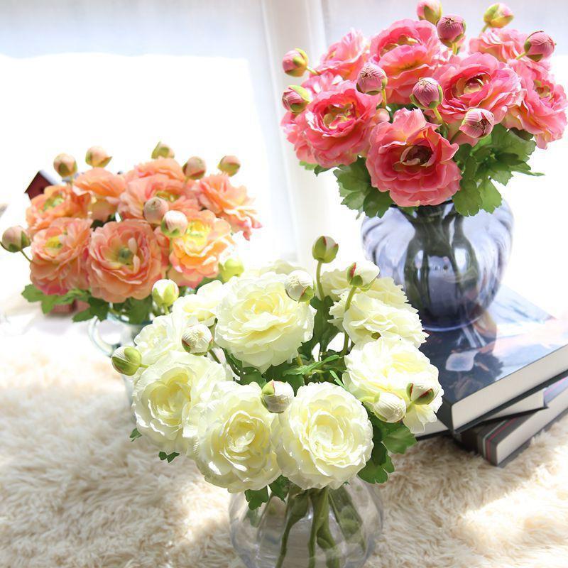 

1pc High Quality Single Stem Artificial Faux Silk Rose Floral W/Buds and Leaf Wedding Home Decoration1, Beige