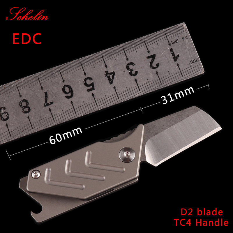 

folding knife Titanium Handle pocket knife kitchen chef hunting tactical automatic knives CNC camping tool self defence keychain