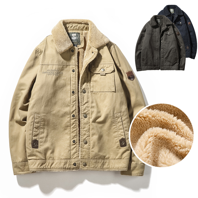 

Wool Winter Men' 2020 New Warm of Men Tactical Bomber Jacket Lined with Parkas Thin Military Fit Pilot Jackets Xy6x, Cbd053 khaki