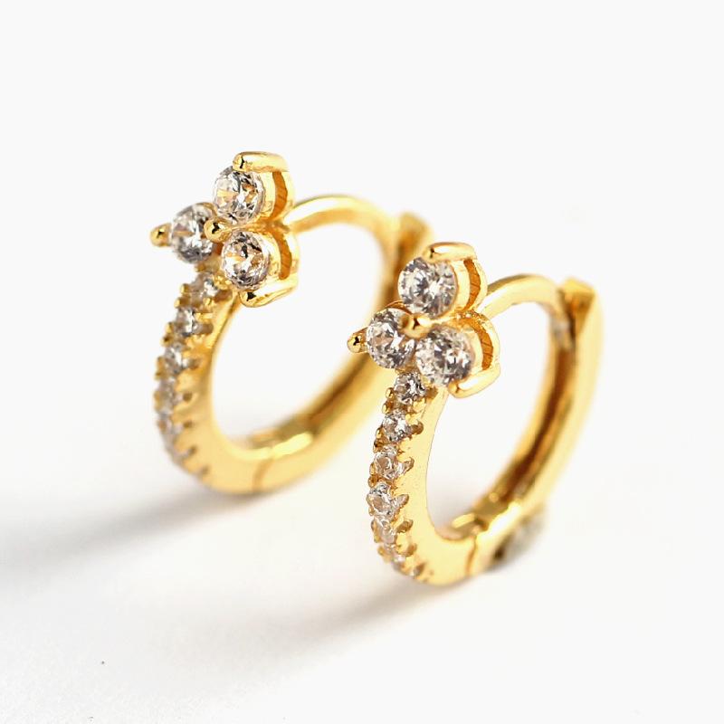 Lastest New Design 925 Sterling Silver Earrings Pave Zircon CZ Diamond Floral Fine Jewelry for Women Girl Party Gift Accessories-image-638439520
