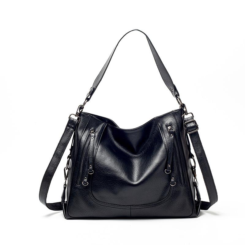 

Brand design women handbag luxury Simple crocodile leather handbags Chain Women's shoulder bag big Totes bolsas Casual New C1653, Black