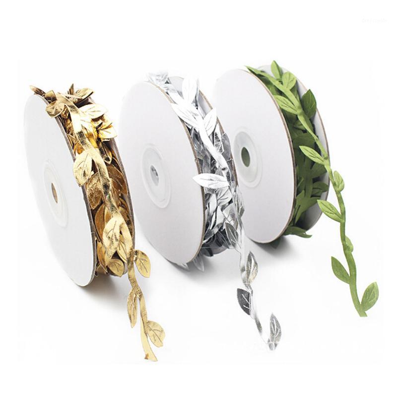 

10m Colorful Golden Green Artificial Leaves Wedding Party Supply Fake Flowers Home decoration Floral Handmade Scrapbooking1, Silver
