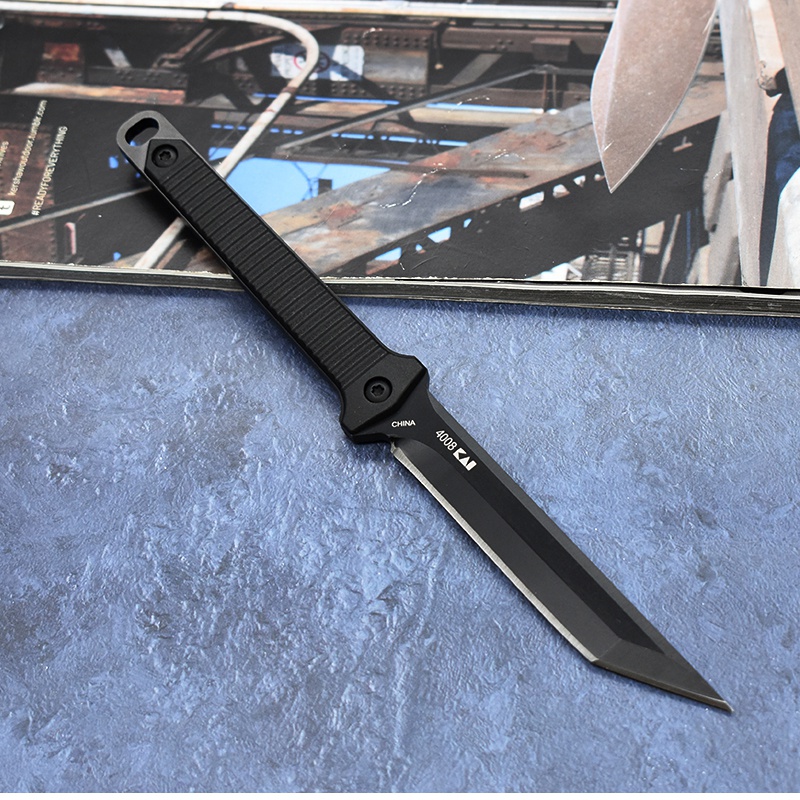 

Kerhaw Dune Full Tang Neck Knife (4008X) Compact 3.8 3Cr13 Stainless Steel Fixed Blade with Black-Oxide Finish, Textured Injection Molded