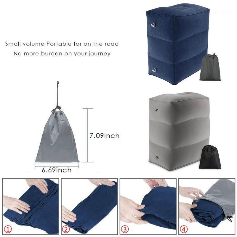 

Pillow Folding Adjustable Footstool Portable Travel Footrest Cushion Airplane Car Adult Kids Sleeping Bed Foot Rest Pad Chair1, Blue