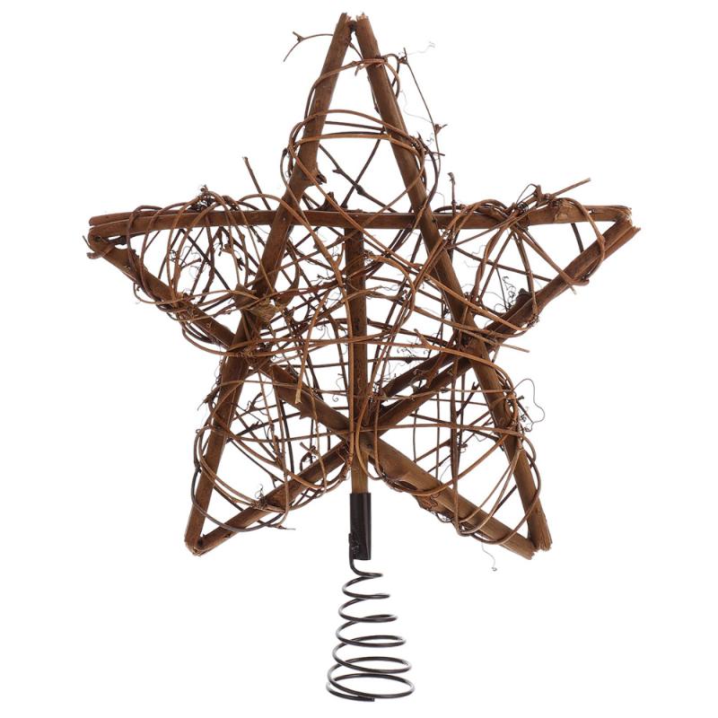 

Rustic Christmas Tree Topper Hollow out Star Xmas Ornament Party Supplies