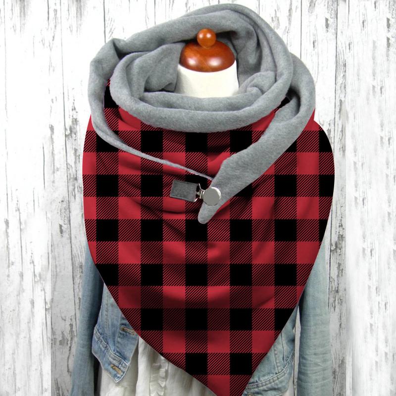 

Women's Scarf Winter Paisley Multicolor Christmas Printing Metal Button Soft Wrap Casual Warm Scarves Shawls #T2G