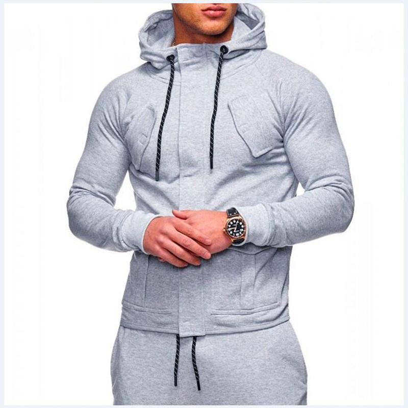 

2020 Brand New Style Man Solid Color Outdoor Fitness Sports Hoodie Casual Fashion Pullover Tops Men's Hoodies Sweatshirts, Black