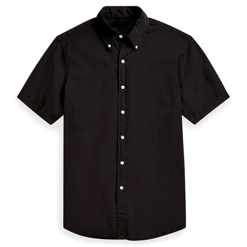 

Homme Small Horse Shirts High Quality Male Male Short Sleeve Dress Shirts 100% Cotton Hombre Chemises, Black