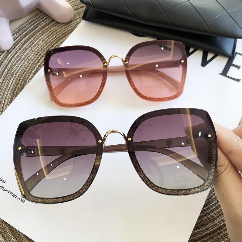

MS New Rimless Women Polarized Sunglasses Female Fashion Oversize Gradient Color UV400 Sunglasses
