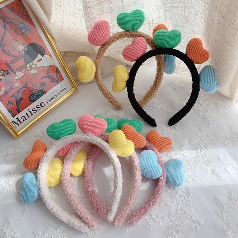 

New Colorful Flower Face Wash Scrunchie Headbands For Women Girls Headwear Candy Color Plush Hairbands Turban Hair Accessories