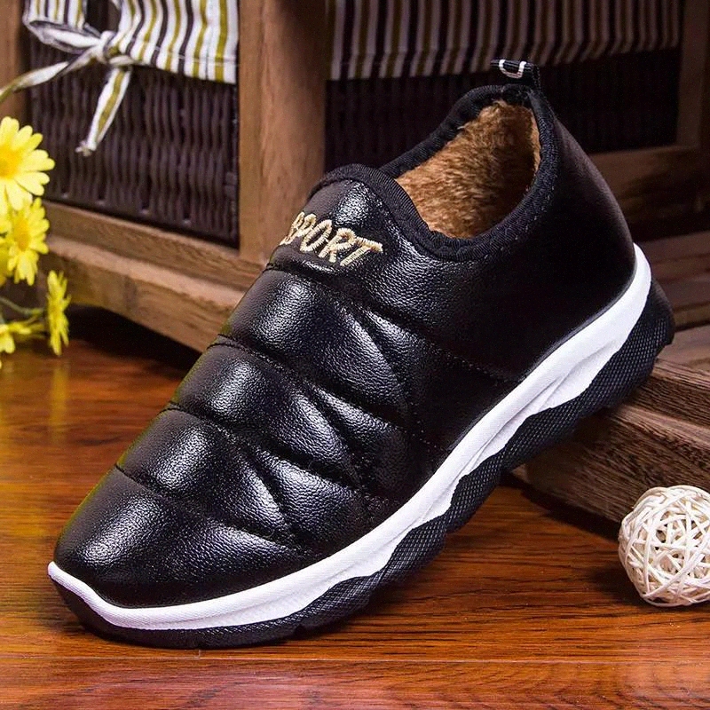 

2020 Waterproof Women Winter Shoes Couple Snow Boots Warm Plush Fur Inside Botas Antiskid Bottom Keep Warm Mother Casual Boots #2103, Black