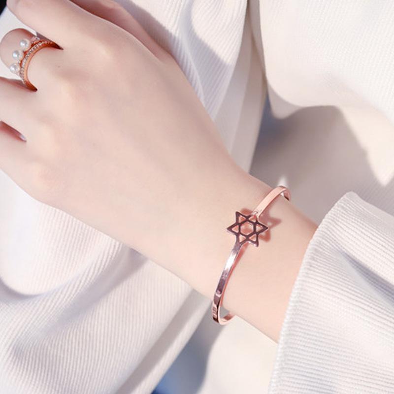 

2021 New Fashion Classic Women's Bangles For Women Rose Gold Color Bracelet Cuff Simple Trendy Jewelry1