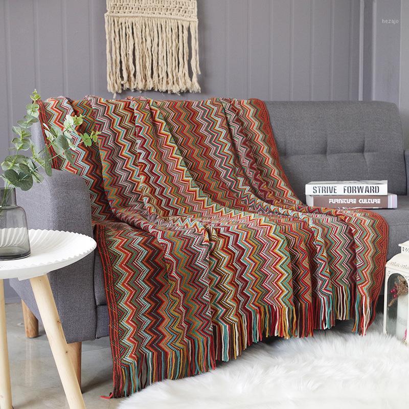 

Multi-function Geometry Knitted Sofa Tassel Throw Blanket For Couch Bedding Home Textile Fashion Decoration Cover Blankets1