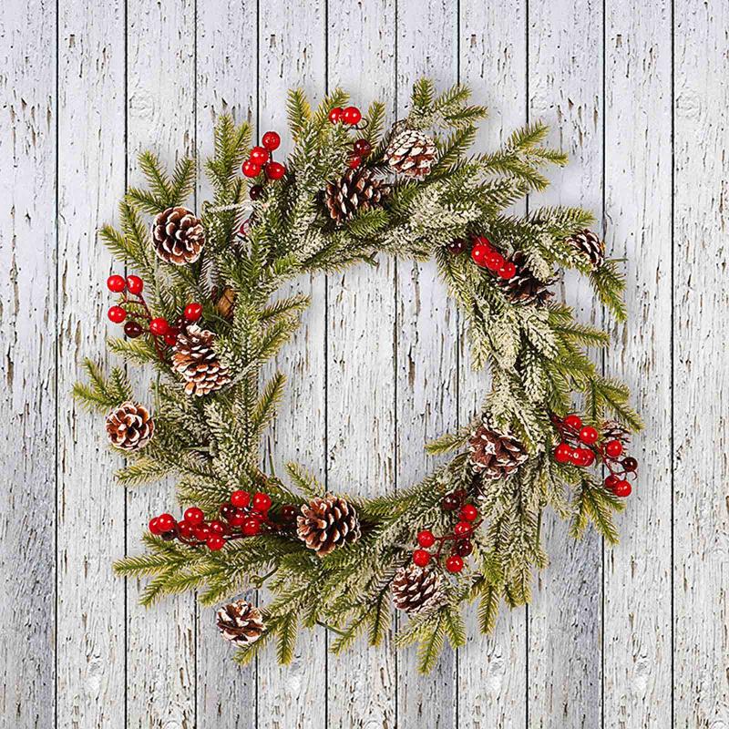 

2021 Christmas Wreath Handmade Rattan Pendant Garland Shopping Mall Door Decoration Advent Wreath Guirnalda Navidad Ornaments #s