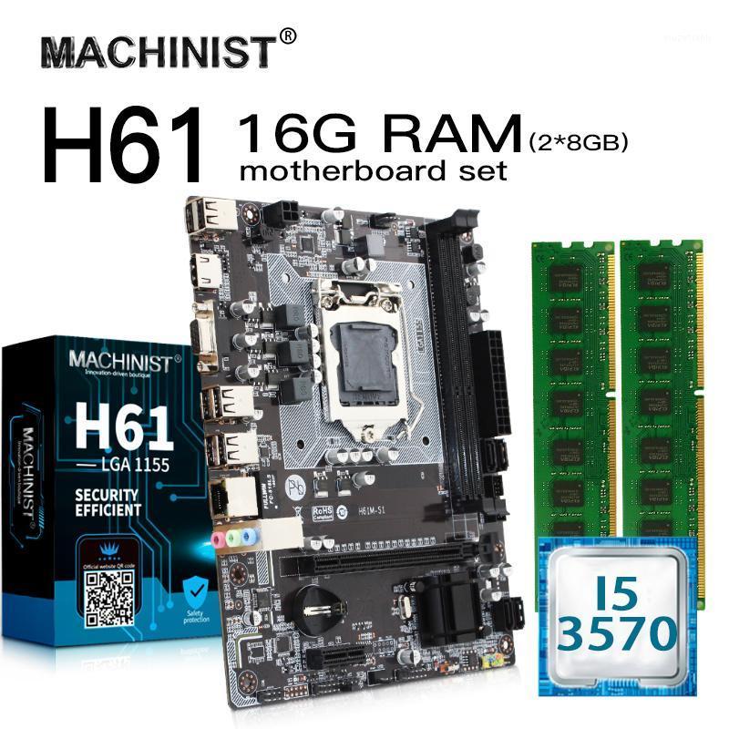 

H61 LGA 1155 desktop motherboard set kit H61M-S1 with Intel 3570 LGA1155 CPU 16G(2*8G) DDR3 RAM Mico-ATX Integrated Graphics1