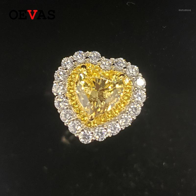 

OEVAS Sparking High Carbon Diamond Moissanite Wedding Ring For Women Top Quality 100% 925 Silver Ladies Anniversary Gift Jewelry1