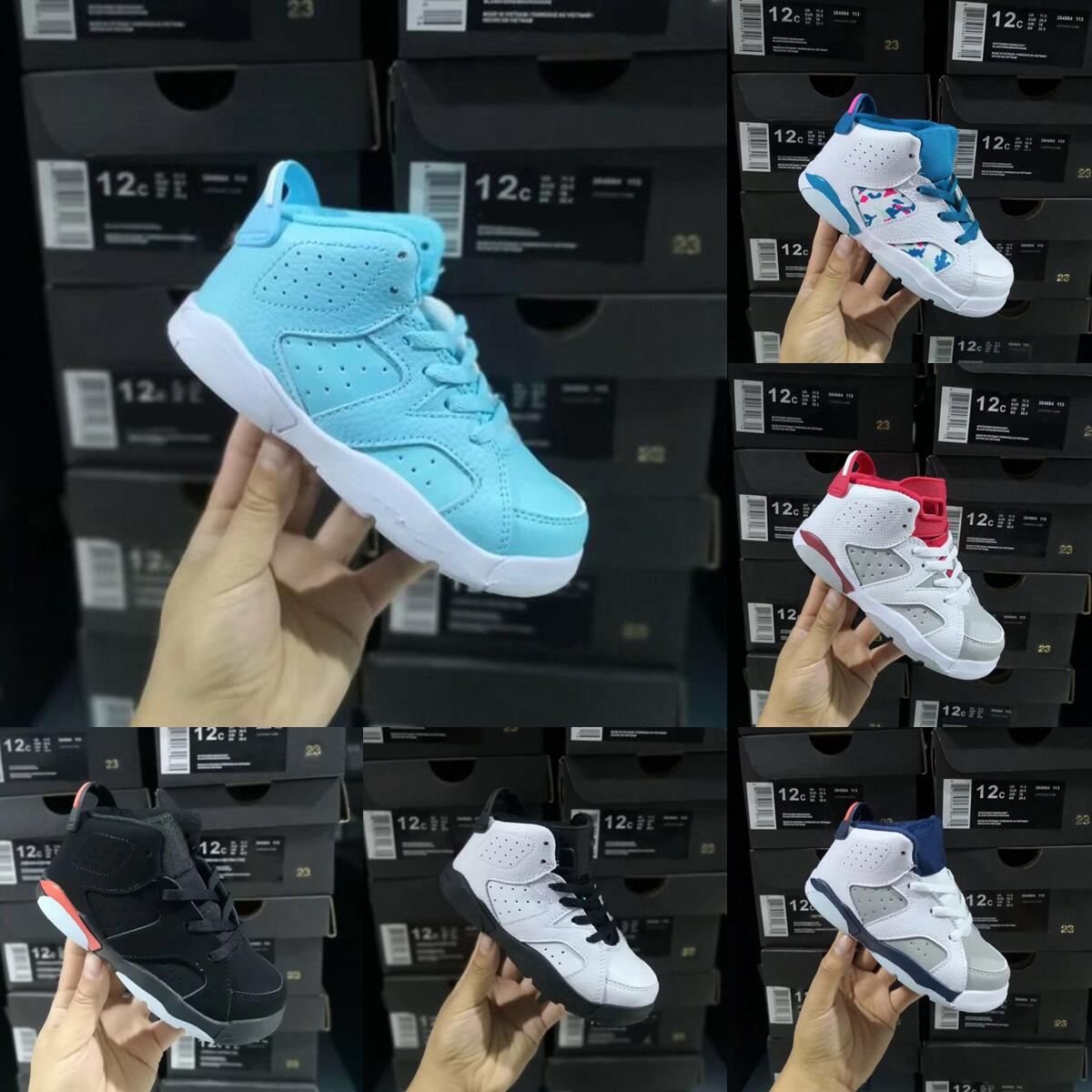 

Children Shoes Basketball Marron Alternate 6 6s Kids Boy Girl Triple Black sneakers Sport Blue trainers DMP size eur 22-37