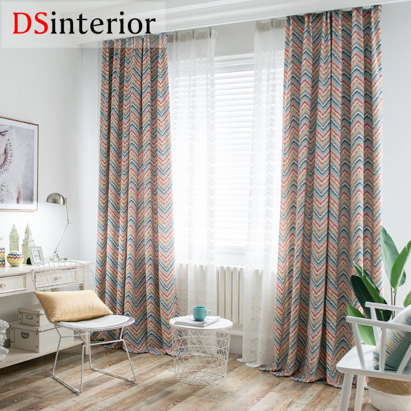 

DSinterior printing modern geometric design polyester cotton curtain for living room or bedroom, As pic
